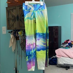 Neon colored Nike leggings